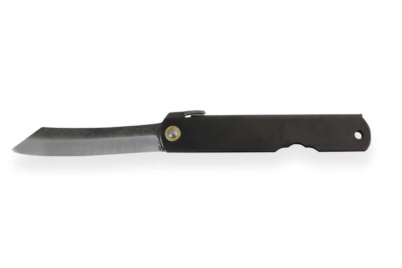 Couteau de poche Higonokami Kanetsune lame 7,5cm manche acier noir