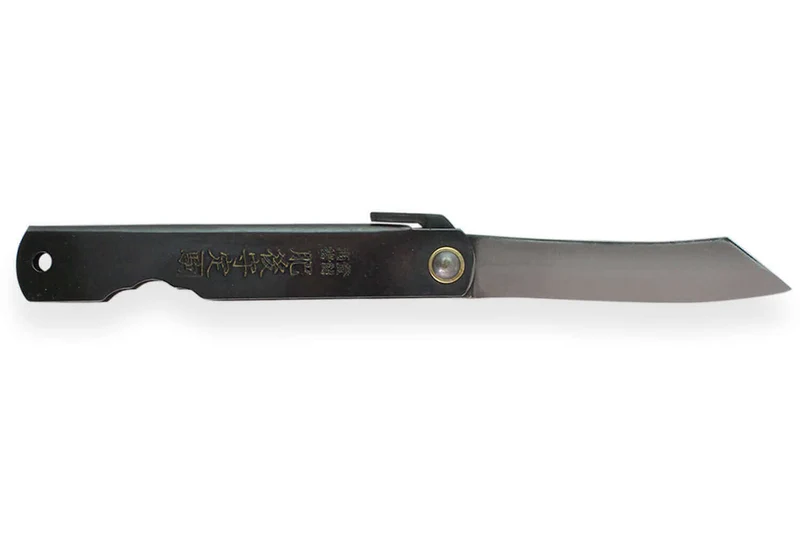 Couteau de poche Higonokami Kanetsune lame 7cm manche acier noir