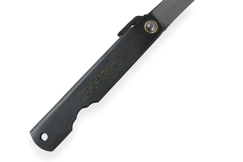 Couteau de poche Higonokami Kanetsune lame 7cm manche acier noir