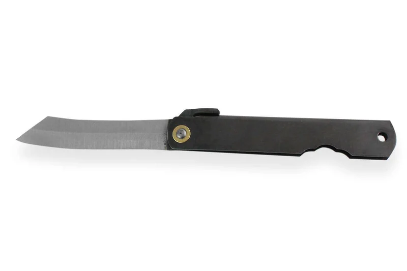 Couteau de poche Higonokami Kanetsune lame 7cm manche acier noir