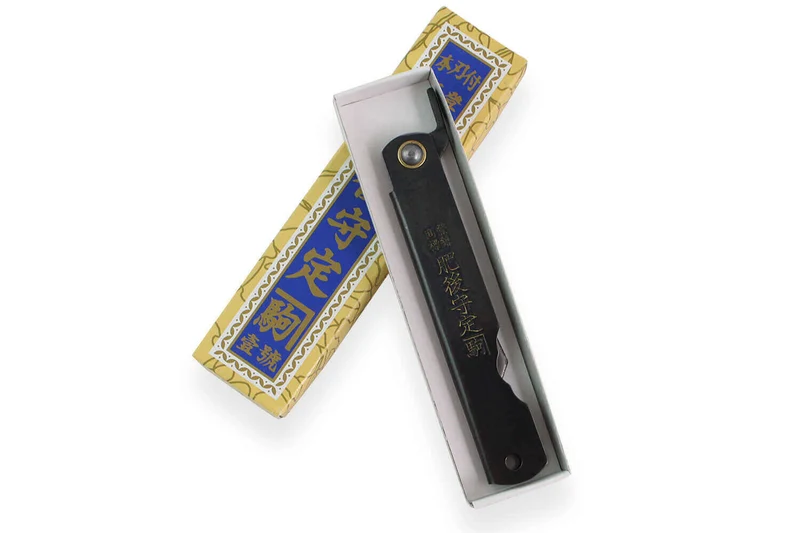 Couteau de poche Higonokami Kanetsune lame 7cm manche acier noir