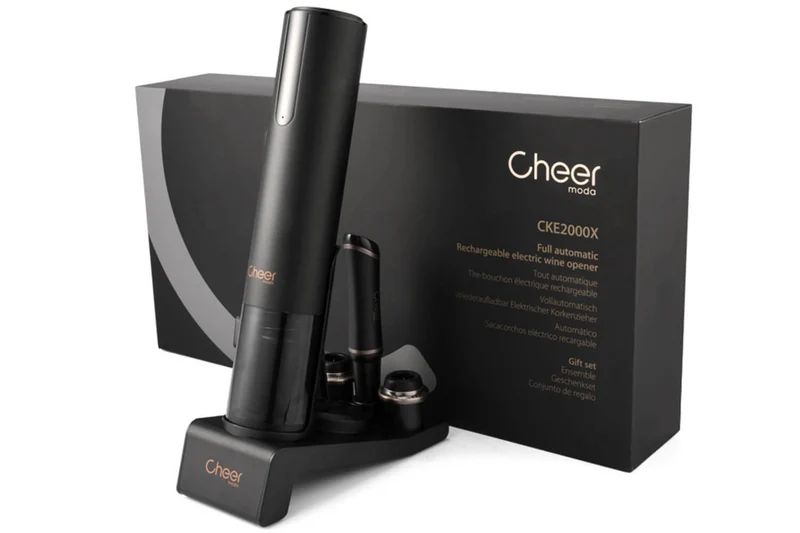 Coffret tire-bouchon automatique rechargeable Cheer Moda Sommelier et accessoires