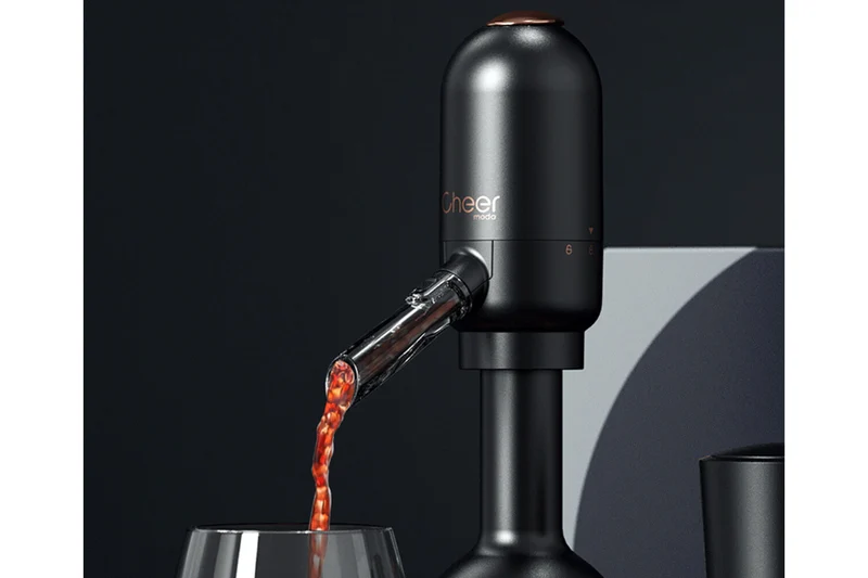 Coffret tire-bouchon électrique et accessoires pour le vin Cheer Moda Matrix - Noir & Bronze