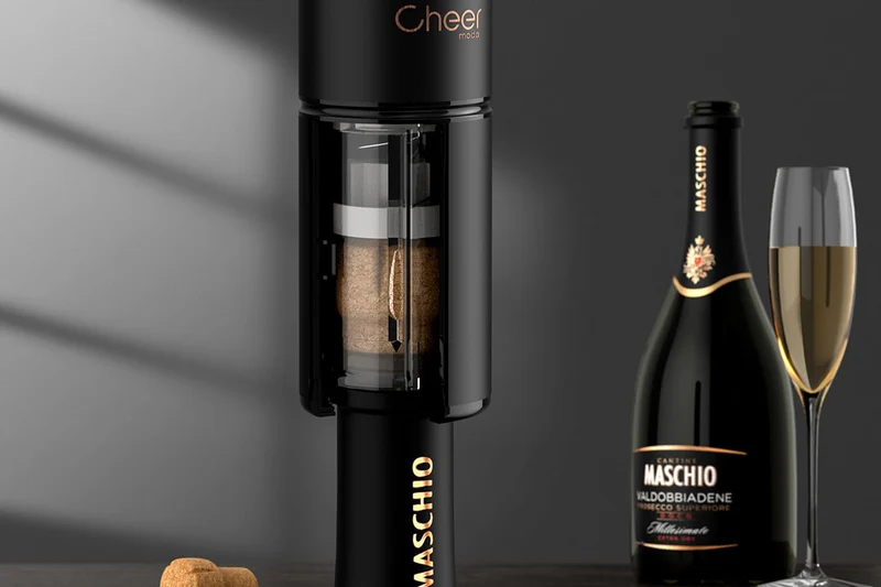 Tire-bouchon électrique à champagne Cheer Moda Ace avec bouchon de conservation Bubble