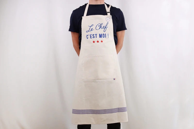 Tablier de cuisine Tissage de l'Ouest Joel fabriqué en France - Le Chef c'est moi