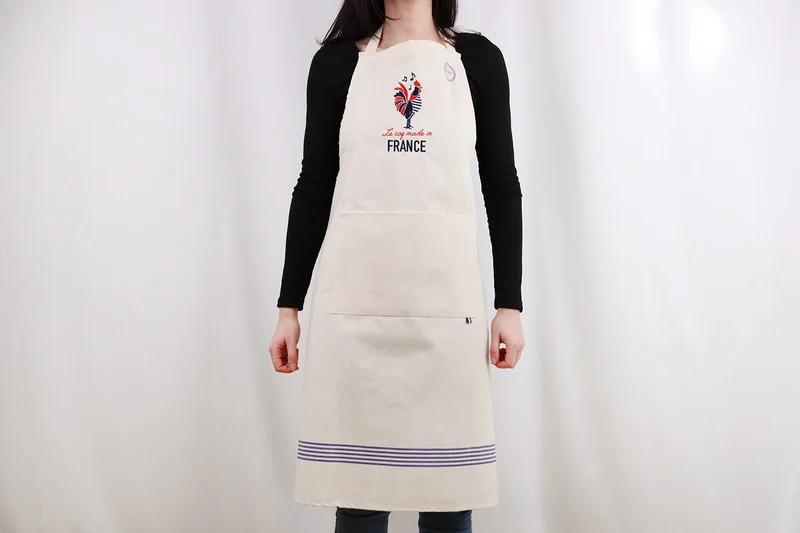 Tablier de cuisine Tissage de l'Ouest Joel fabriqué en France - Coq Français