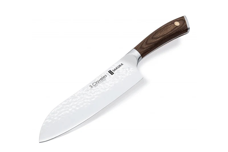 Couteau Santoku 3 Claveles Sakura manche pakka 17,5cm