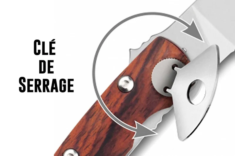 Couteau pliant Compostelle Voie de Tours Claude Dozorme manche chêne 12,5cm
