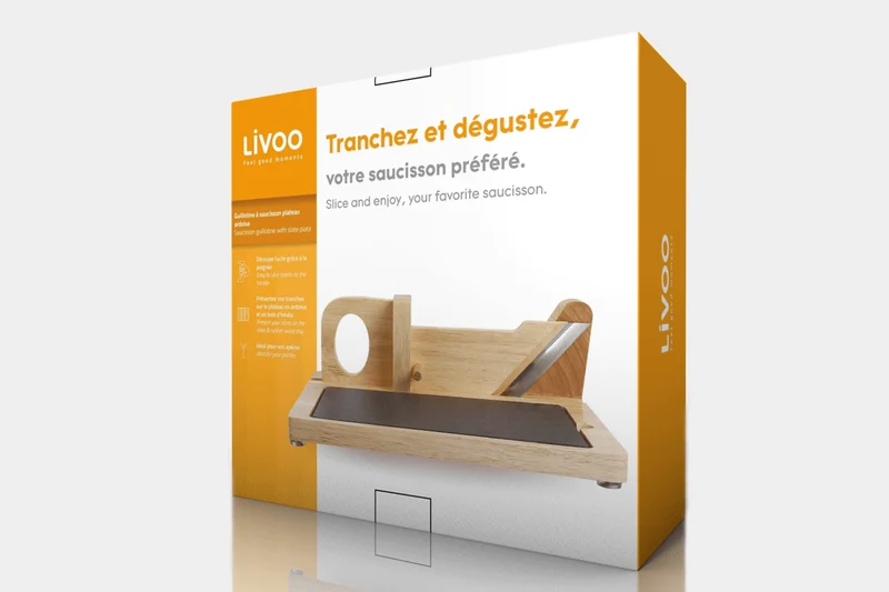Guillotine à saucisson Livoo avec plateau en ardoise