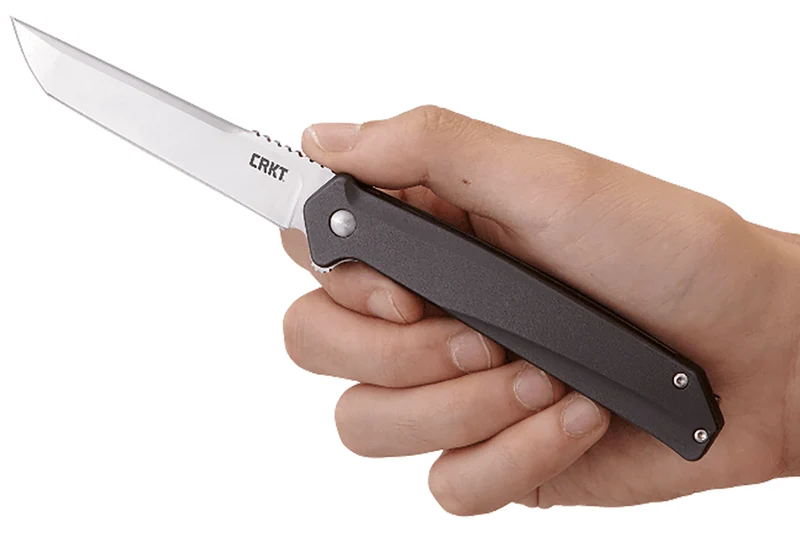 Couteau pliant CRKT HELICAL K500GXP manche alu gris anthracite 11,5cm