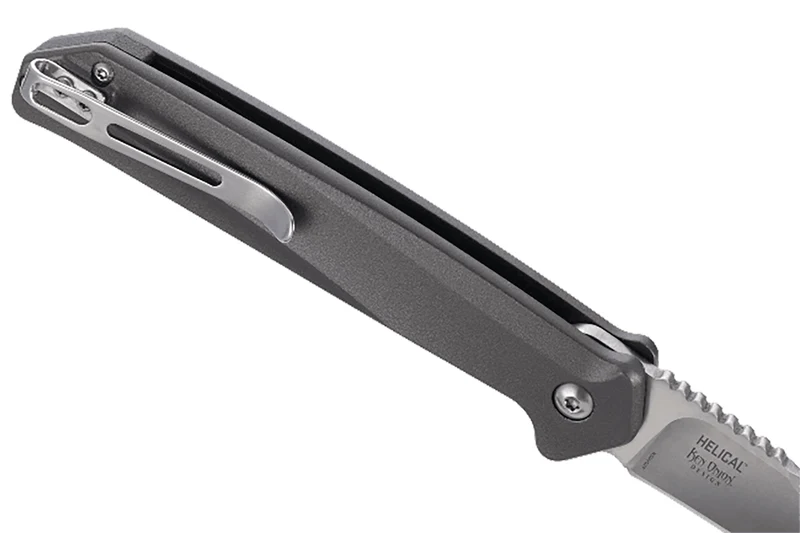 Couteau pliant CRKT HELICAL K500GXP manche alu gris anthracite 11,5cm