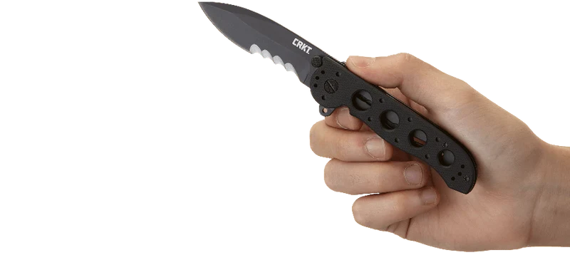 Couteau pliant CRKT M21 manche à trous G10 noir