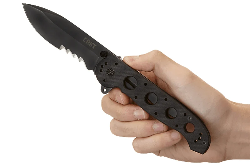 Couteau pliant CRKT M21 manche à trous G10 noir