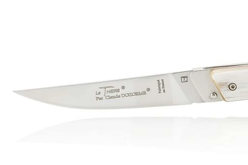 Couteau pliant Le Thiers Verrou Claude Dozorme manche corne claire 12cm