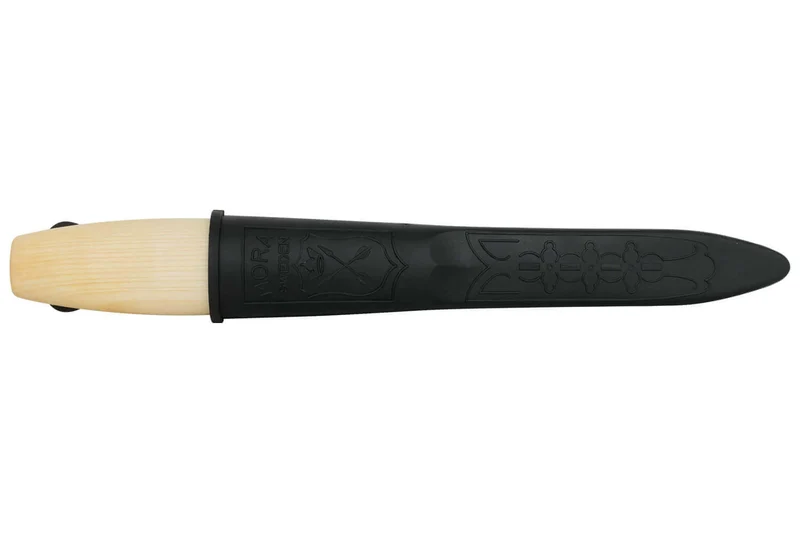Couteau à sculpter Mora 106 lame carbone 8,2cm manche en bouleau + étui