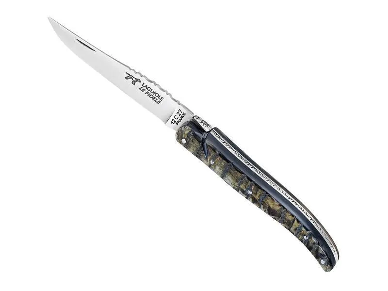 Couteau laguiole le fidele plein manche corne de belier