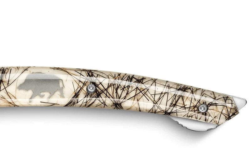 Couteau pliant Le Thiers Verrou Claude Dozorme manche soies de sanglier 12cm