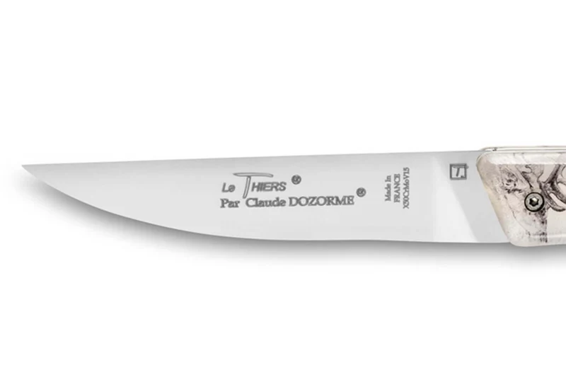 Couteau pliant Le Thiers Verrou Claude Dozorme manche bois de cerf 12cm