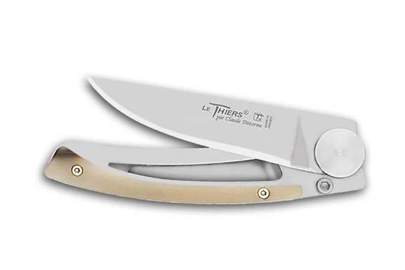 Couteau pliant Le Thiers Liner Lock Claude Dozorme corne claire 10,5cm