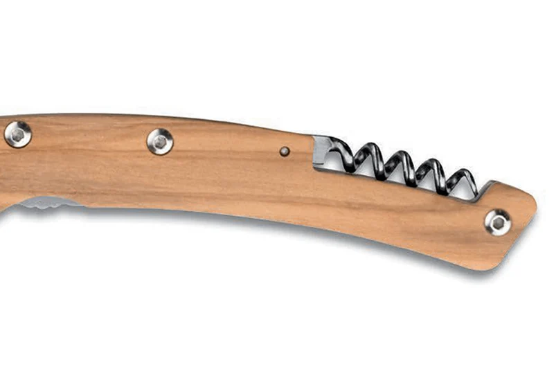 Couteau pliant denté Le Thiers Liner Lock Claude Dozorme olivier 12,5cm