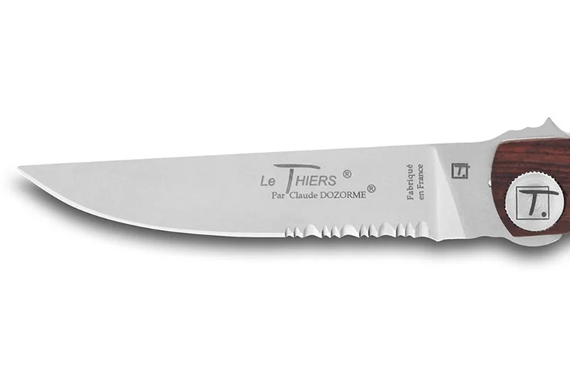 Couteau pliant semi dentelé Le Thiers Liner Lock Claude Dozorme vallernia 12,5cm