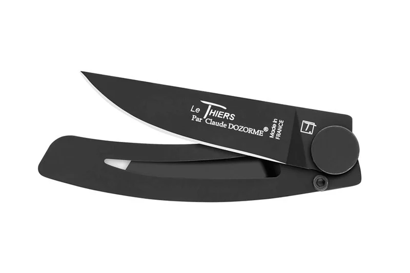Couteau pliant Le Thiers Liner Lock Claude Dozorme acier inox noir 10,5cm