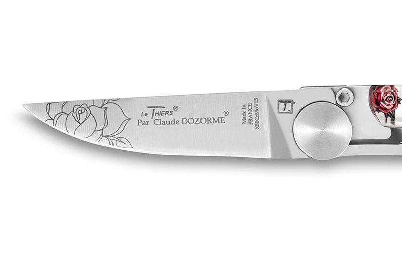 Couteau pliant Le Thiers Liner Lock Claude Dozorme décor cavalera 10,5cm