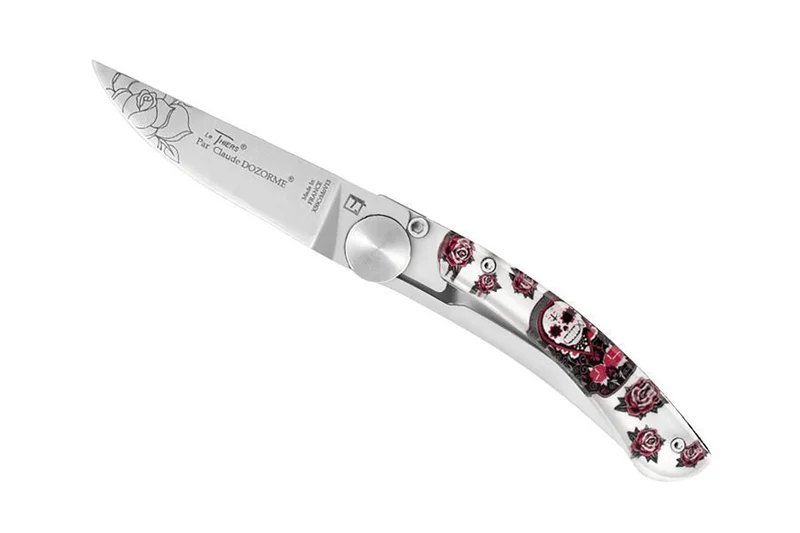 Couteau pliant Le Thiers Liner Lock Claude Dozorme décor cavalera 10,5cm