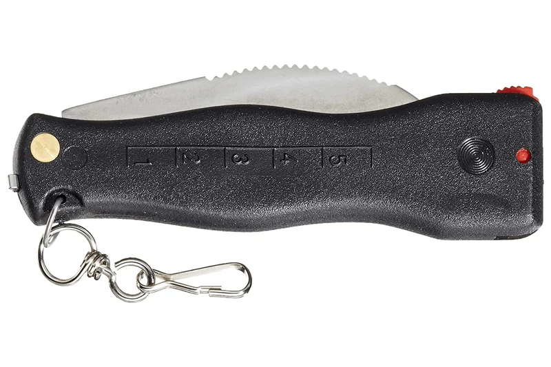 Couteau pliant à champignon Maserin noir 11cm + brosse intégrée