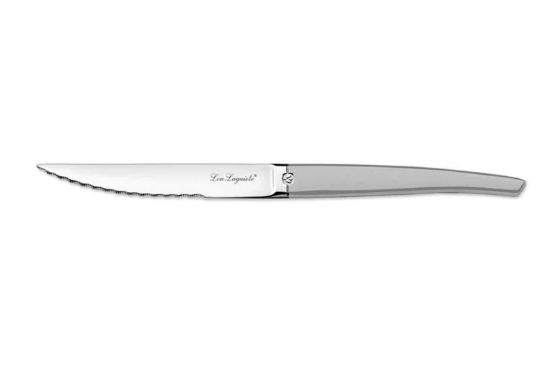 Couteau à steak dentelé Lou Laguiole Jet sablé gris