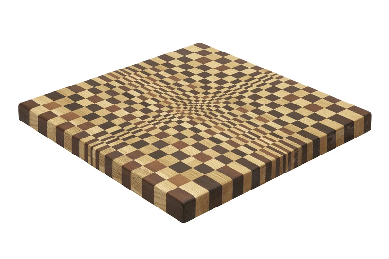Planche à découper Legnoart Vega en rouvre naturel et thermo bois effet mosaïque