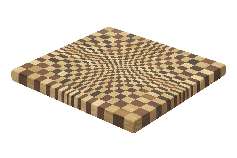 Planche à découper Legnoart Vega en rouvre naturel et thermo bois effet mosaïque