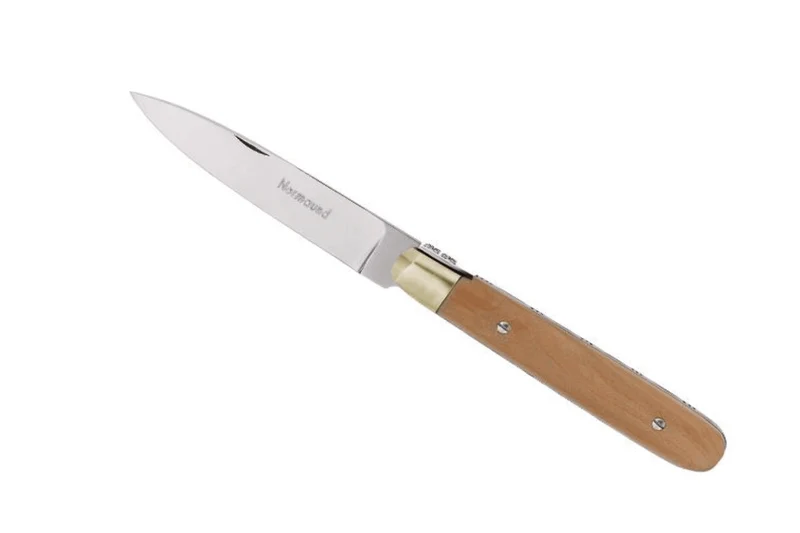 Couteau pliant Normaund acier inox Z100 manche bois de pommier 10,5cm