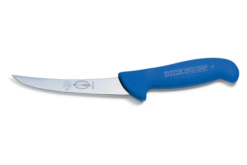 Couteau à désosser Dick Ergogrip lame courbe rigide manche bleu