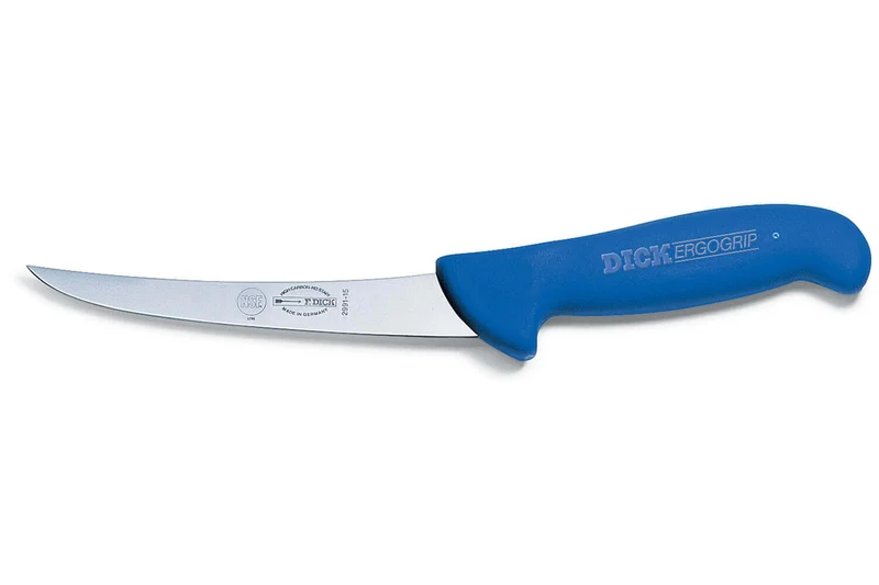 Couteau à désosser Dick Ergogrip lame courbe rigide manche bleu
