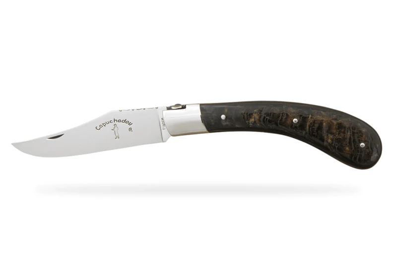 Couteau pliant artisanal Capuchadou acier sandvik manche en corne de buffle 12cm