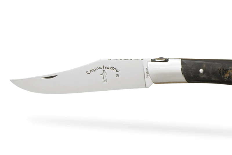 Couteau pliant artisanal Capuchadou acier sandvik manche en corne de buffle 12cm