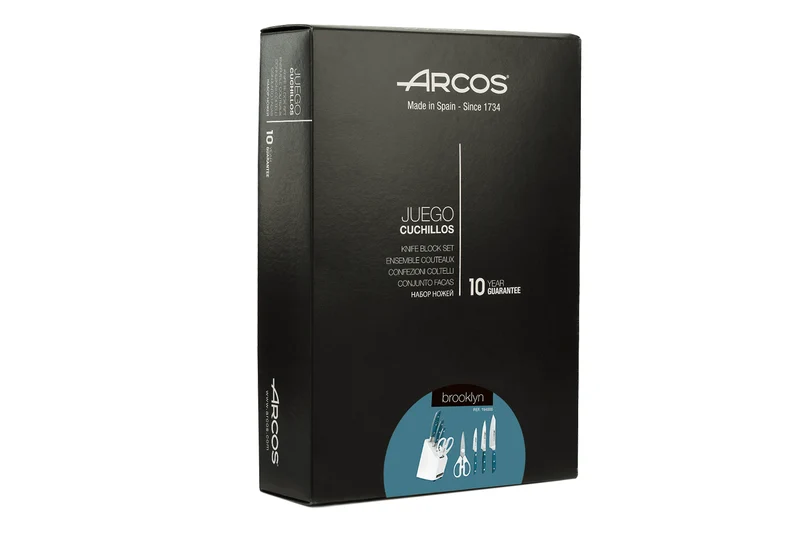 Bloc blanc laqué Arcos Brooklyn 3 couteaux + 1 paire de ciseaux