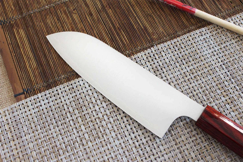 Couteau santoku japonais artisanal Kei Kobayashi SG2 Heptagone 17cm