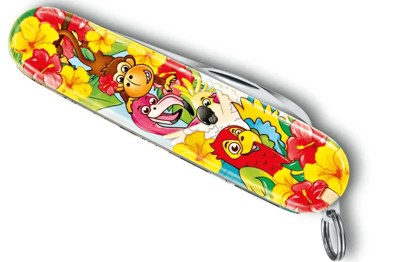 Couteau suisse pour enfant My First Victorinox édition animaux motif perroquet 84mm 9 fonctions