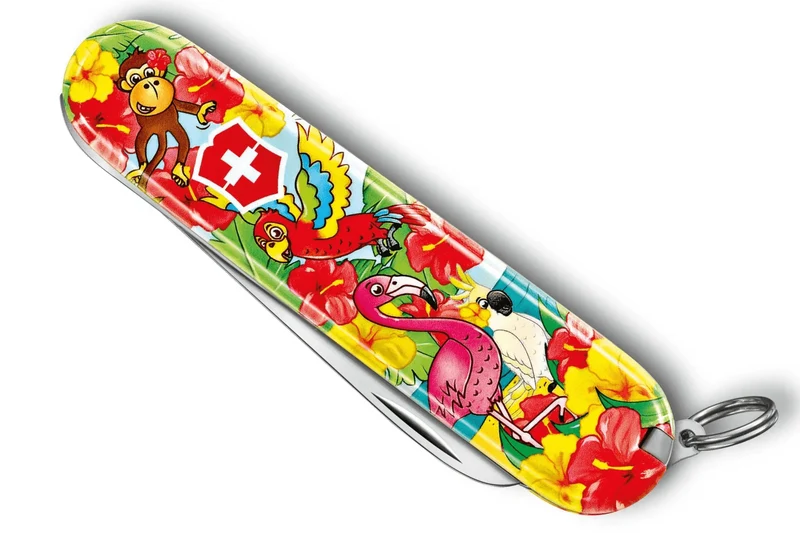 Couteau suisse pour enfant My First Victorinox édition animaux motif perroquet 84mm 9 fonctions