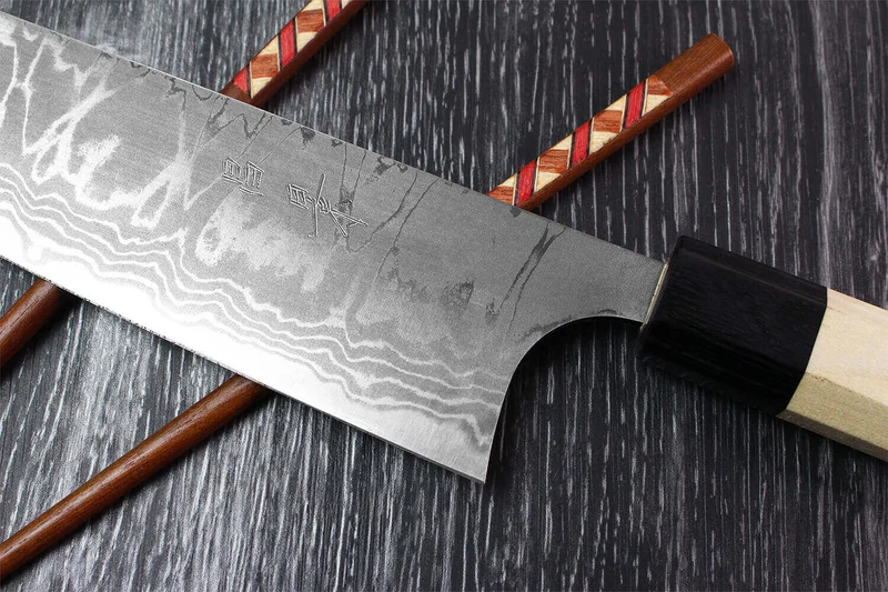 Couteau de chef japonais artisanal Masakage Shimo 24cm Shirogami