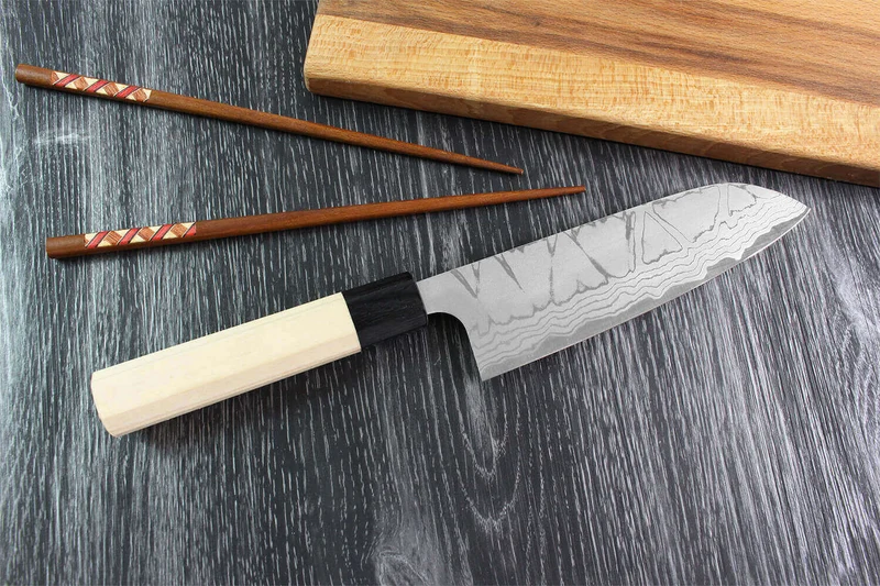 Couteau santoku japonais artisanal Masakage Shimo 17cm Shirogami
