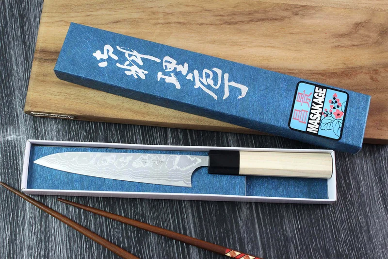 Couteau universel japonais artisanal Masakage Shimo 15cm Shirogami