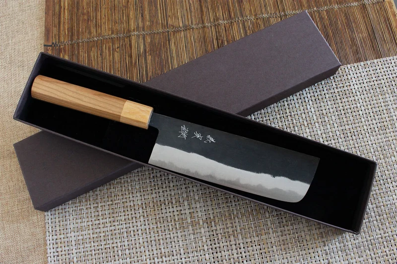 Couteau nakiri japonais artisanal Yoshimi Kato AS Brut 16,5cm