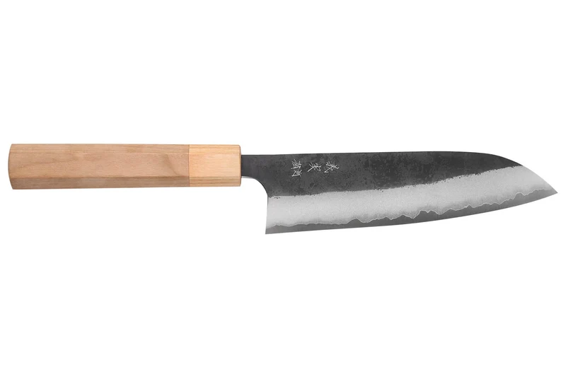 Couteau santoku japonais artisanal Yoshimi Kato AS Brut 16,5cm