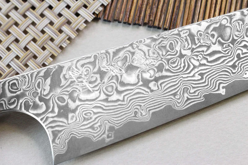 Couteau universel japonais artisanal Yoshimi Kato 15cm VG10 Nickel Damascus