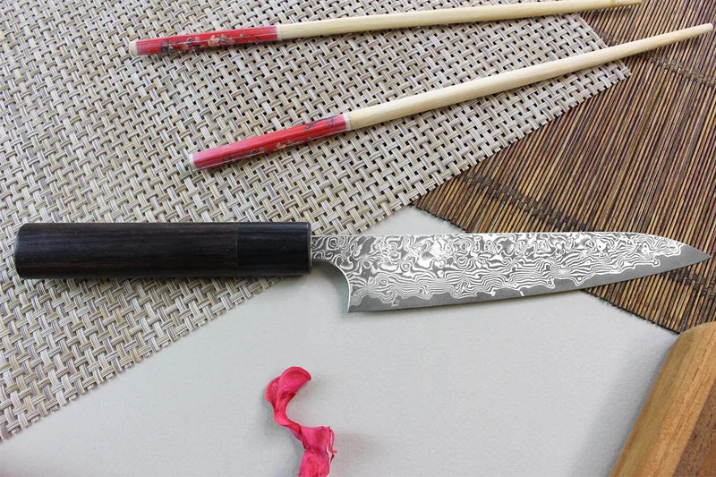 Couteau universel japonais artisanal Yoshimi Kato 15cm VG10 Nickel Damascus