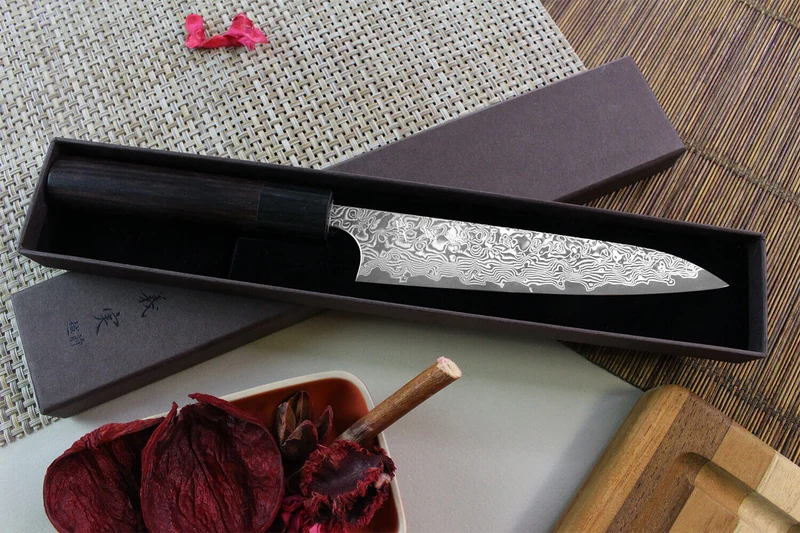 Couteau universel japonais artisanal Yoshimi Kato 15cm VG10 Nickel Damascus