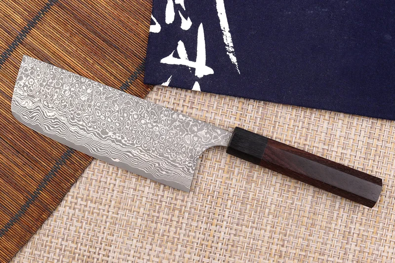 Couteau nakiri japonais artisanal Masakage Kumo 16,5cm damas 63 couches